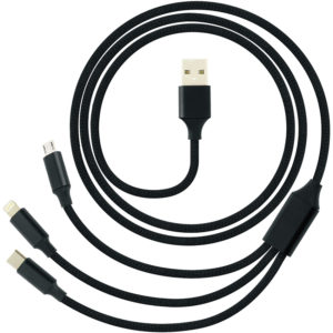 Şarj Kablosu IOS, Micro USB, Type-C Kablo Siyah ve Gümüş Renk Seçenekli